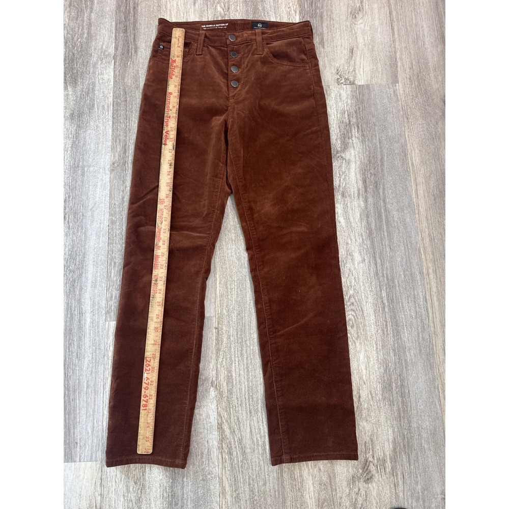 AG Adriano Goldschmied The Isabelle Button-Up Brown Corduroy Straight Crop 27R - Picture 6 of 10